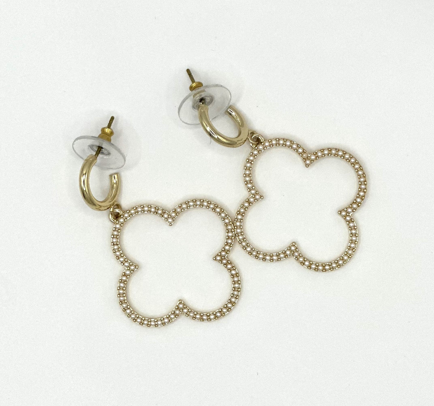 Earrings Clover with Pearls