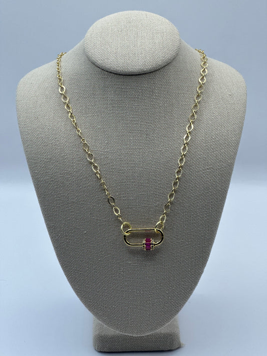 Necklaces Gold with Pink Bead